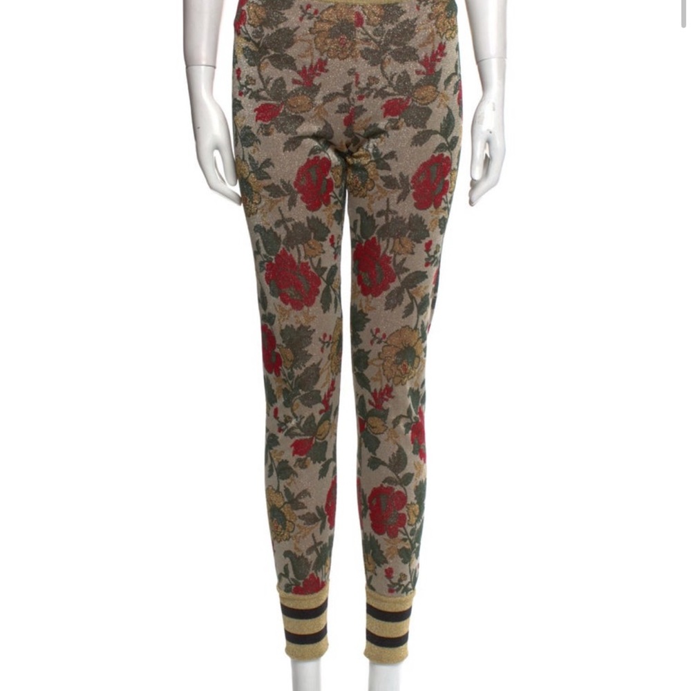 Gucci Floral Patterned Silk Leggings